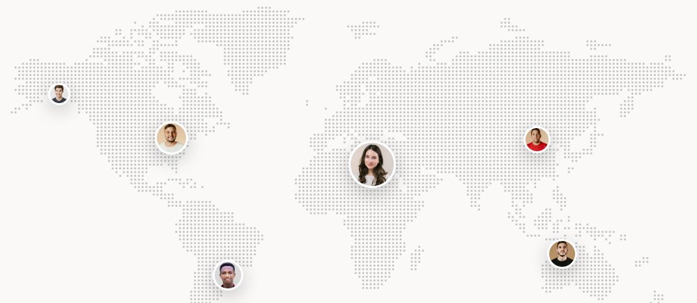 World map with Tasklane customers on every continent